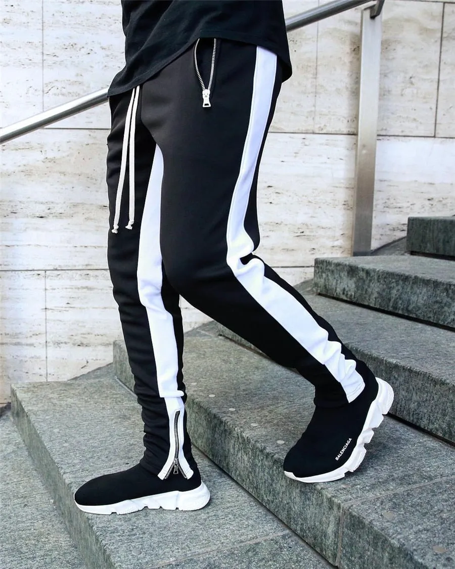 Striped Running Pants Men Joggers Sport Sportswear Hiking Sweatpants Gym Fitness Training Jogging Pants Men Workout Trousers