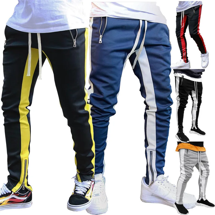 Striped Running Pants Men Joggers Sport Sportswear Hiking Sweatpants Gym Fitness Training Jogging Pants Men Workout Trousers