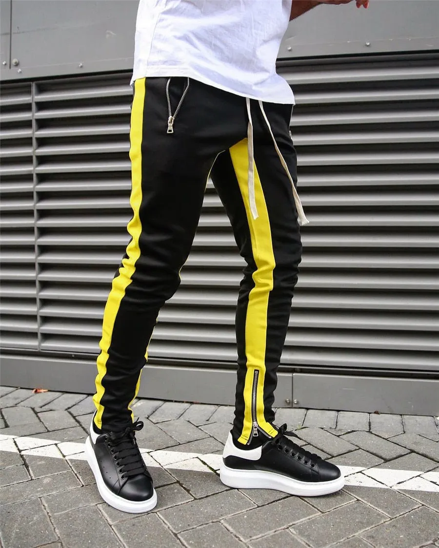 Striped Running Pants Men Joggers Sport Sportswear Hiking Sweatpants Gym Fitness Training Jogging Pants Men Workout Trousers