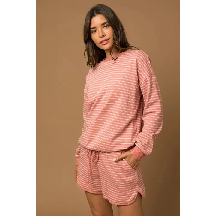 Sweet & Soft Stripe Lounge Set