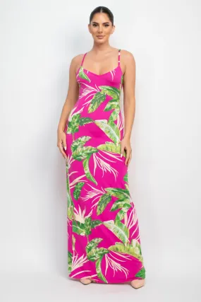 Tropical Vibes Scoop-Neck Maxi Dress