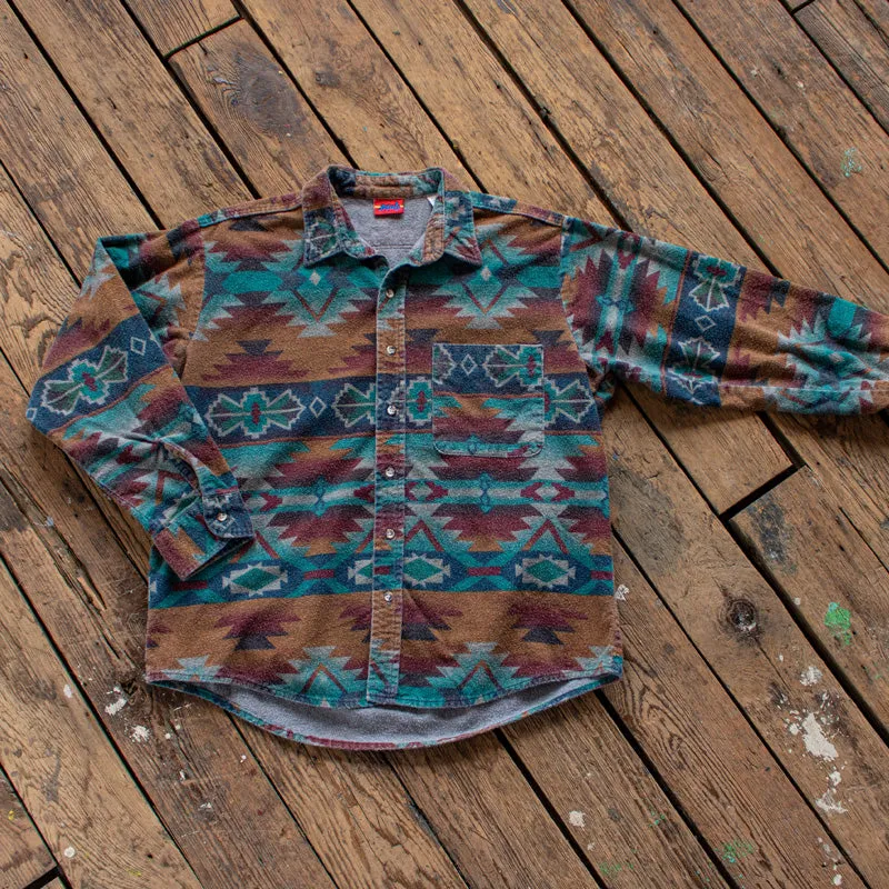 Vintage 1990s Southwestern Flannel Button Up - L/XL