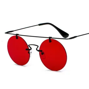 Vintage Punk Rectangular Bridge Rimless Lightweight Sunglasses