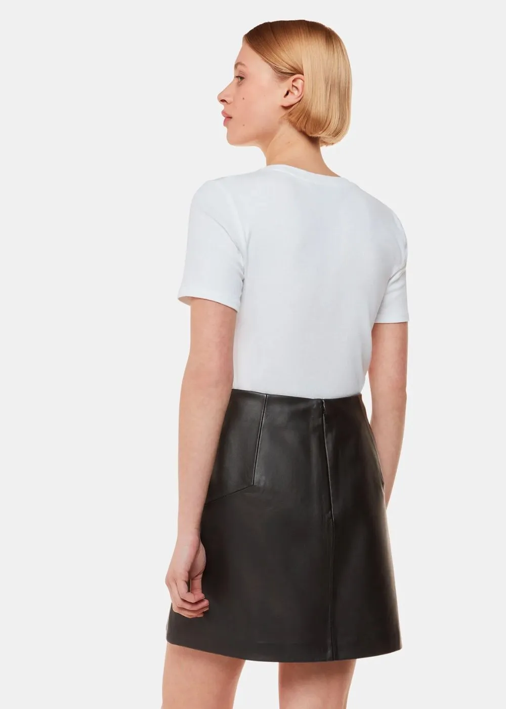 Whistles Leather A Line Skirt