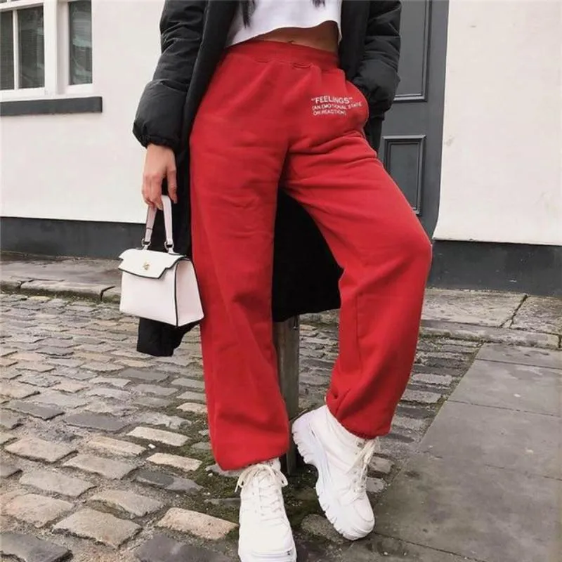 Wide Leg Sweat Women High Waist Streetwear Joggers