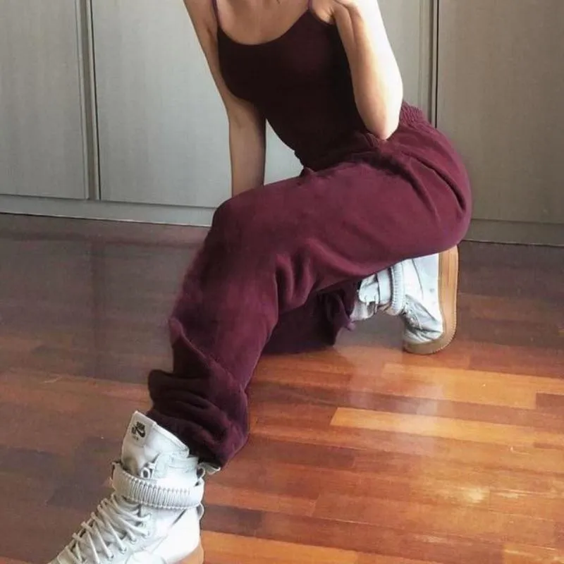 Wide Leg Sweat Women High Waist Streetwear Joggers