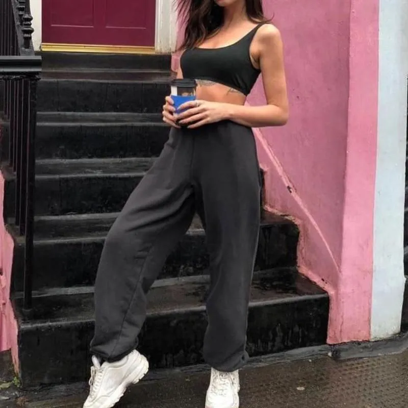 Wide Leg Sweat Women High Waist Streetwear Joggers