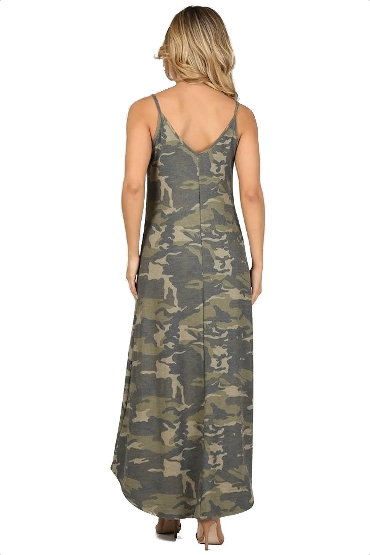 Women's Long Camouflage Lounge Dress Nightgown Maxi