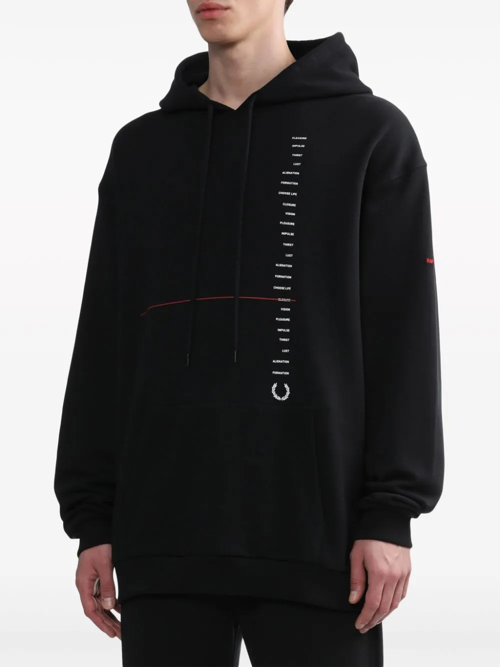 x Raf Simons logo-embroidered hoodie