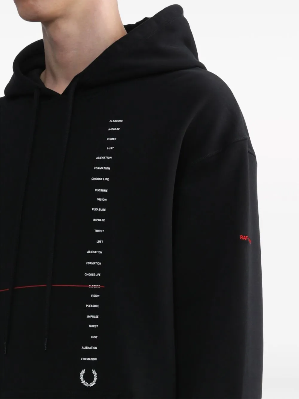 x Raf Simons logo-embroidered hoodie