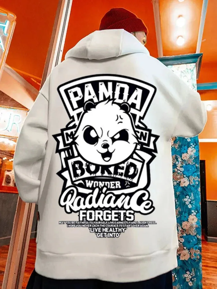 Y2K Retro Oversized Letter Panda Print Hoodies