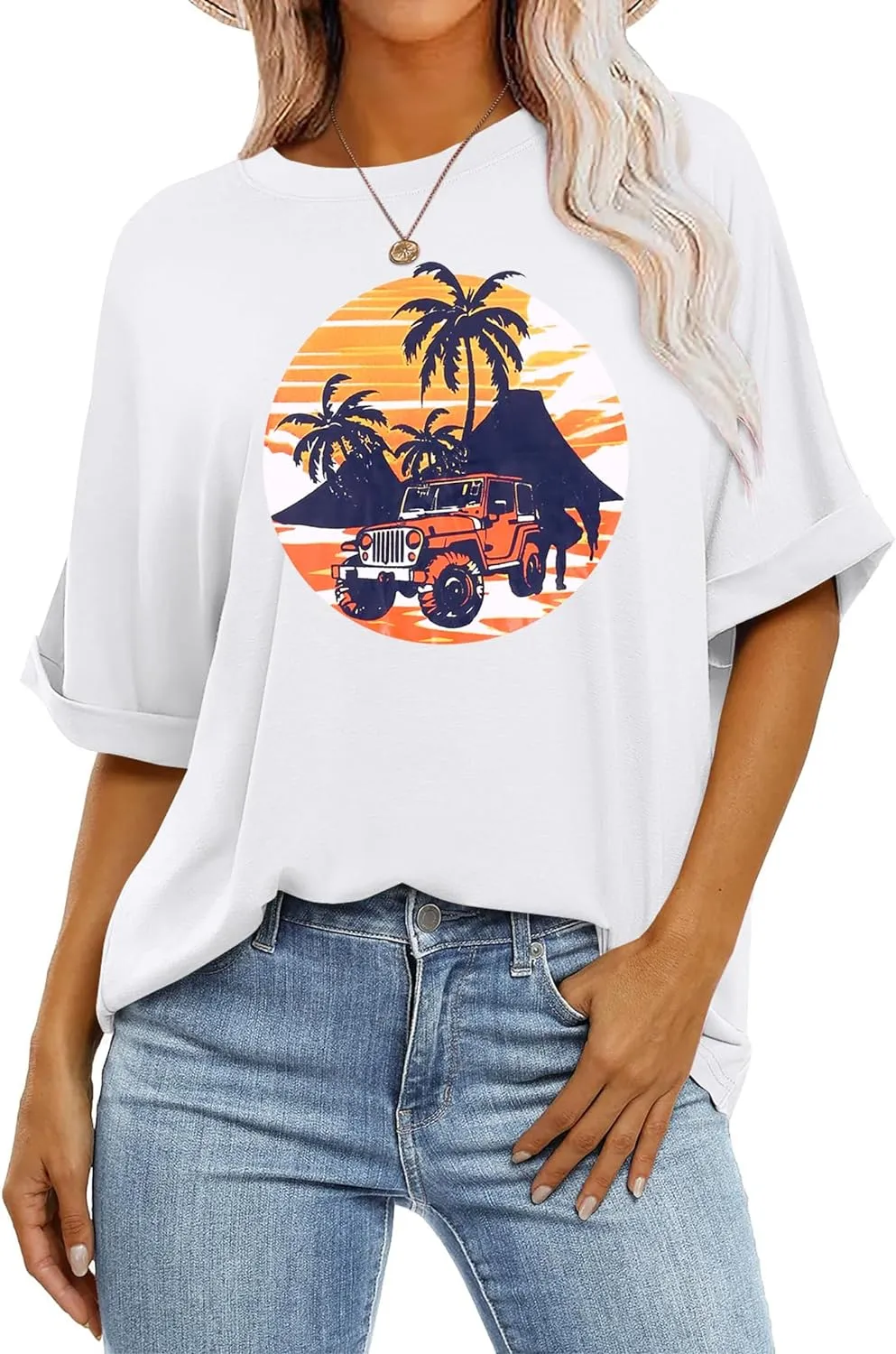 Zeagoo Women Oversized T-Shirt Summer Casual Short Sleeve Loose Tee Tops