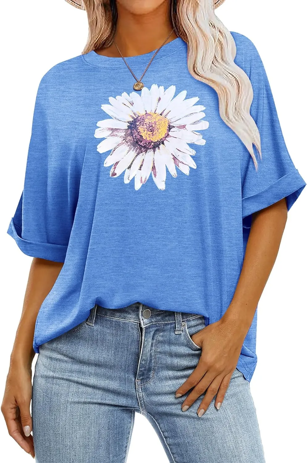 Zeagoo Women Oversized T-Shirt Summer Casual Short Sleeve Loose Tee Tops