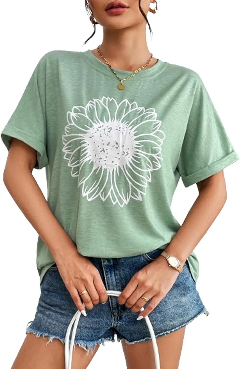 Zeagoo Women Oversized T-Shirt Summer Casual Short Sleeve Loose Tee Tops