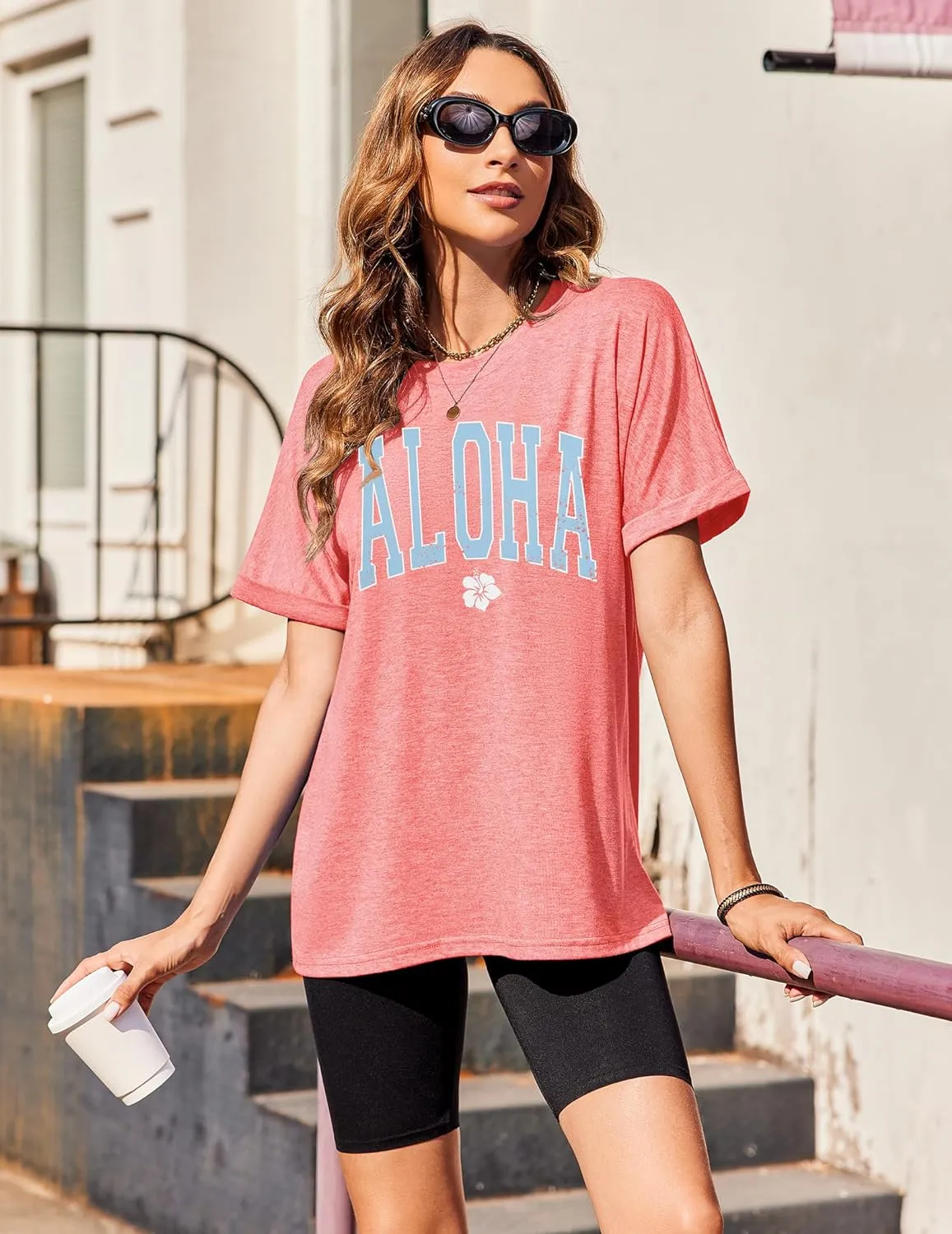 Zeagoo Women Oversized T-Shirt Summer Casual Short Sleeve Loose Tee Tops