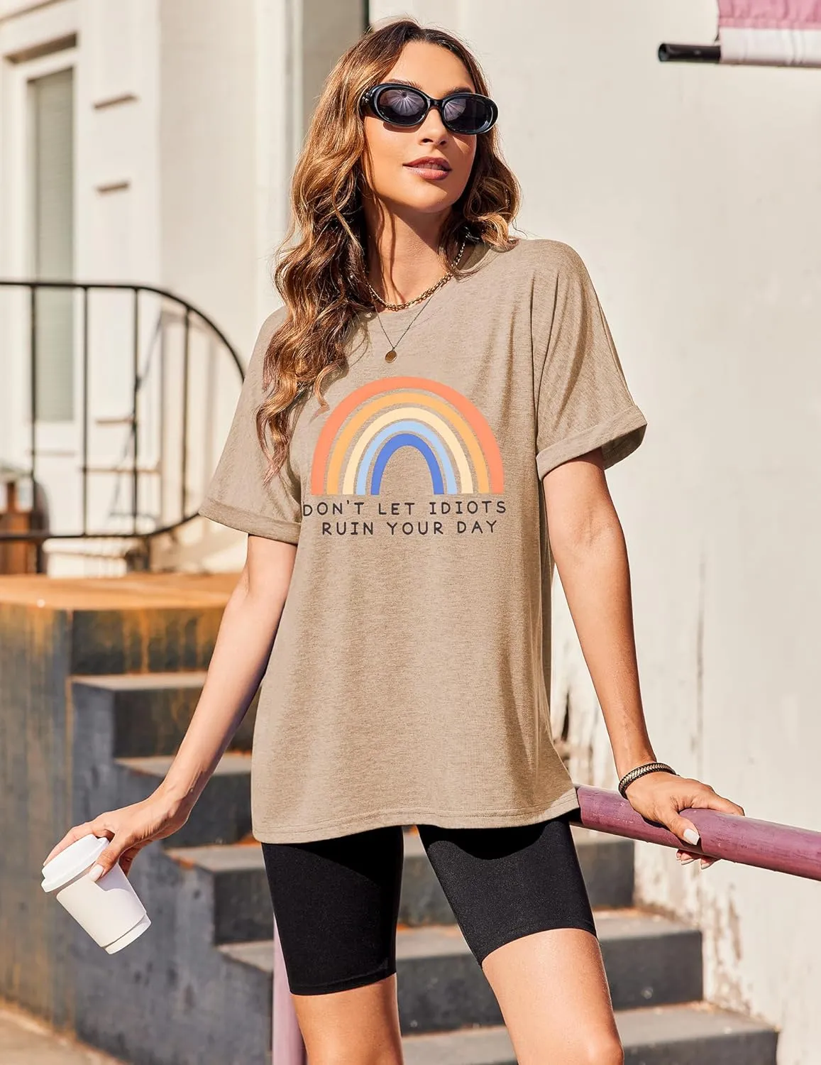 Zeagoo Women Oversized T-Shirt Summer Casual Short Sleeve Loose Tee Tops